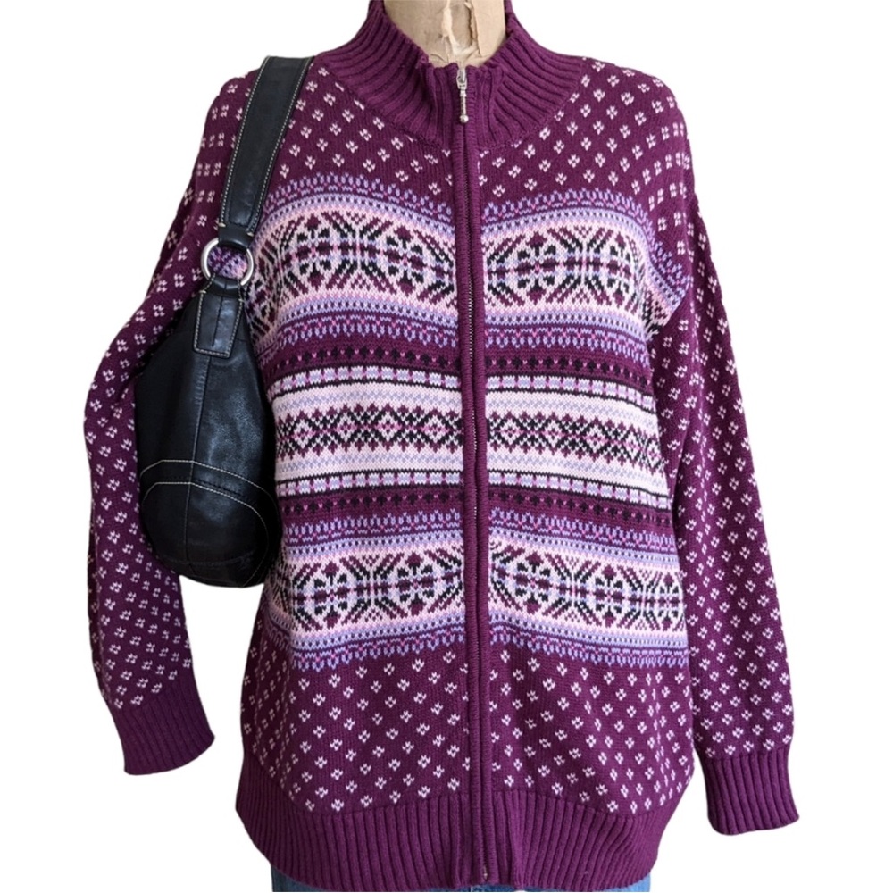 Dress Barn Nordic Print Cardigan Size 22/24